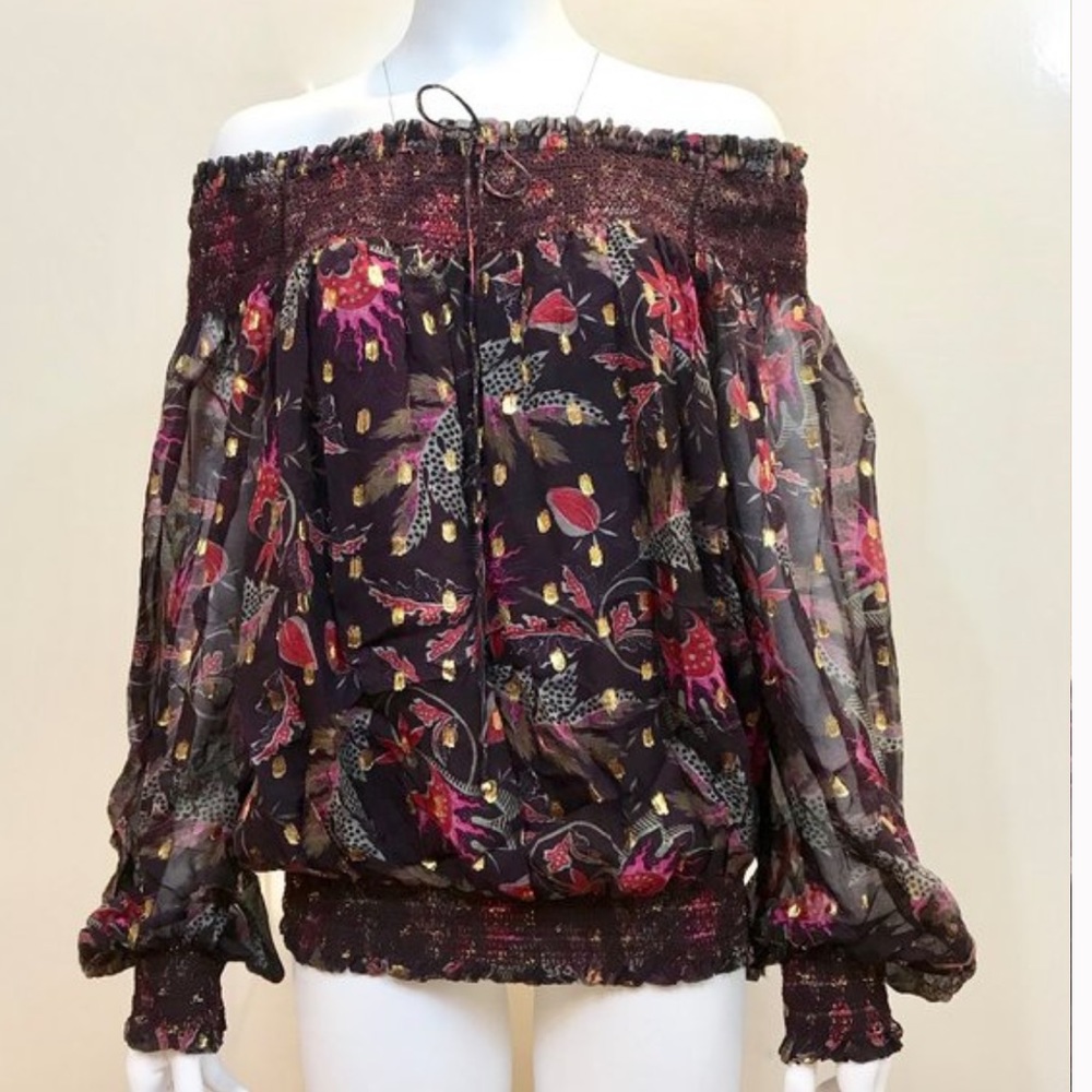 Marchesa Voyage Collection Off-The-Shoulder Blouse